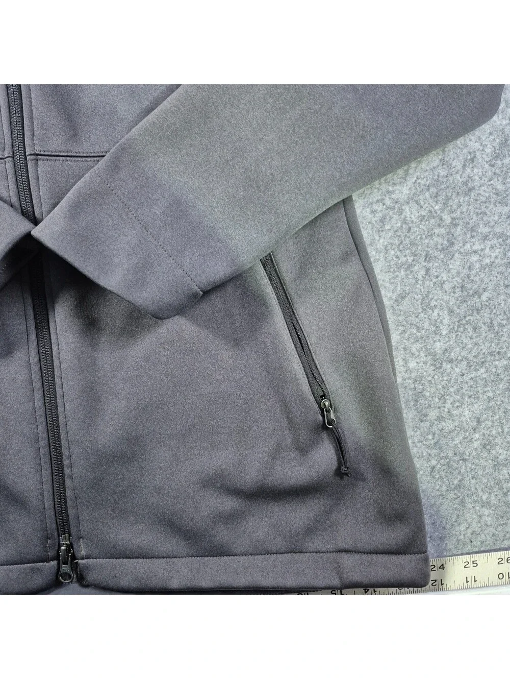 The North Face Jacket Mens Dalk Gray WindWall Fleece Lined Full Zip Soft Shell